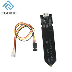 Capacitive Soil Moisture Sensor Module Not Easy to Corrode Wide Voltage Wire 3.3~5.5V Corrosion Resistant W/ Gravity for Arduino