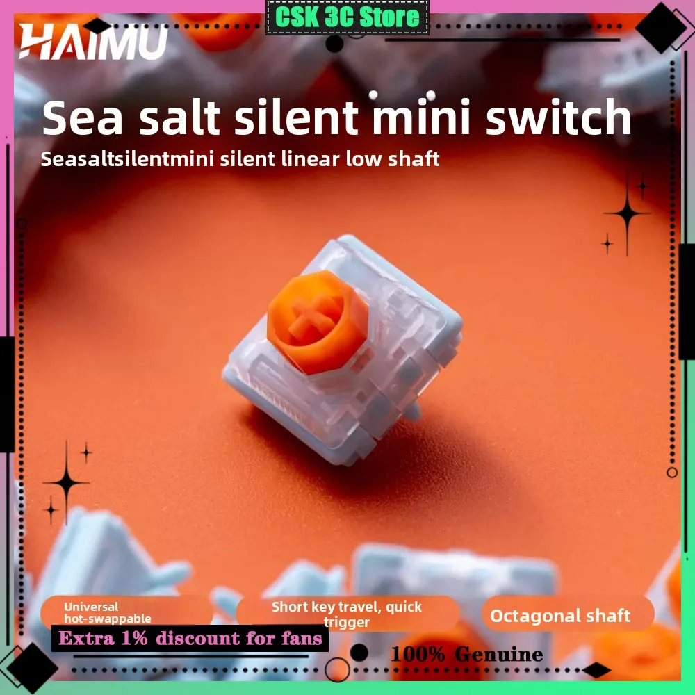 HAIMU Sea Salt Silent Mini Switchs Hot Swappable MX Foot Design Octagonal Stem Precision Spring for Custom Mechanical Keyboard