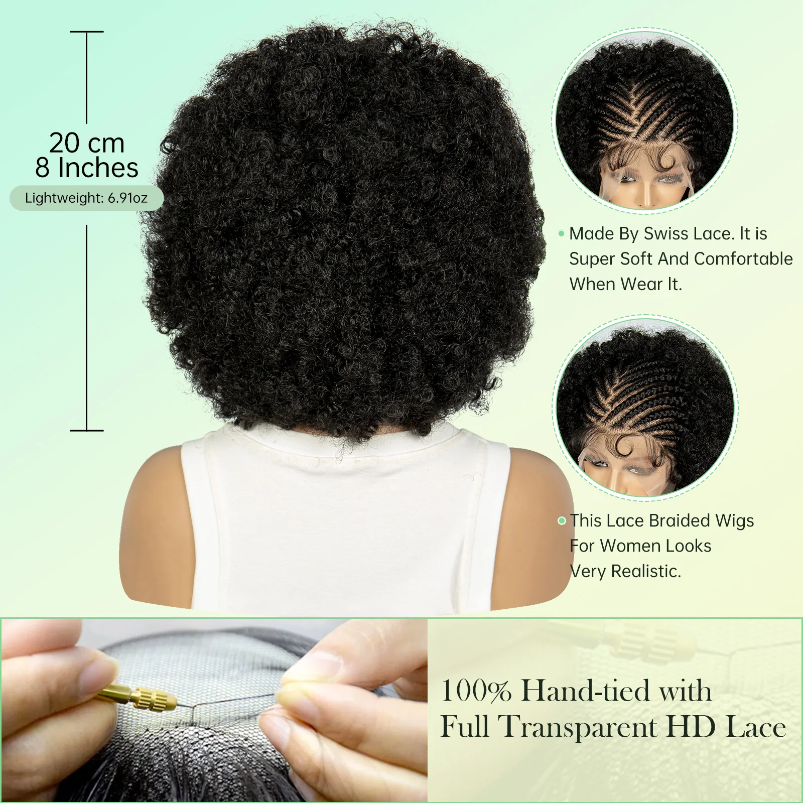 Afro kinky encaracolado trançado perucas com cabelo do bebê sintético completo laço trançado perucas com tranças de cornrow encaracolado trançado perucas para mulher