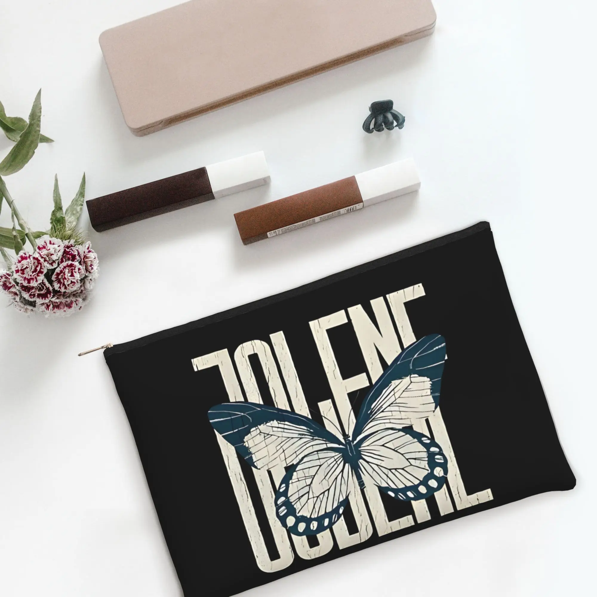 Lightweight Cute pouch Butterfly Typographic Designs Dolly Parton Makeup Bag  Toiletry Bag with Zipper
