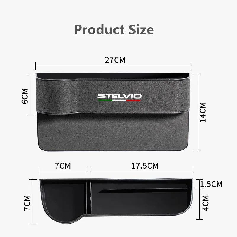 Car Seat Gap Leather Multifunctional Storag Box Auto Seat Side Crevice Storage Box For Alfa Romeo Stelvio Car Accessories