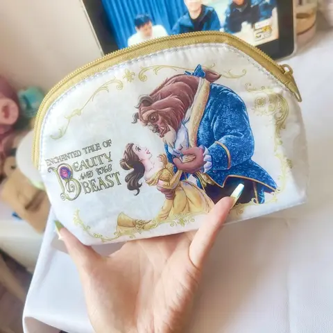 Disponibile Figurine di La Bella e la Bestia Disney Anime Teiera Borsa per trucco portatile Borsa per riporre monete