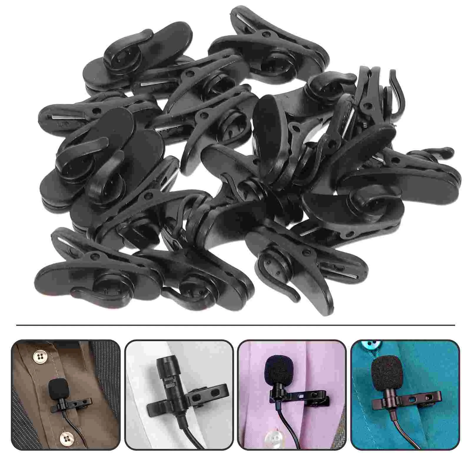 

20 Pcs Microphone Clip Collar Holder Tie Clips for Lavalier Replacement Accessories