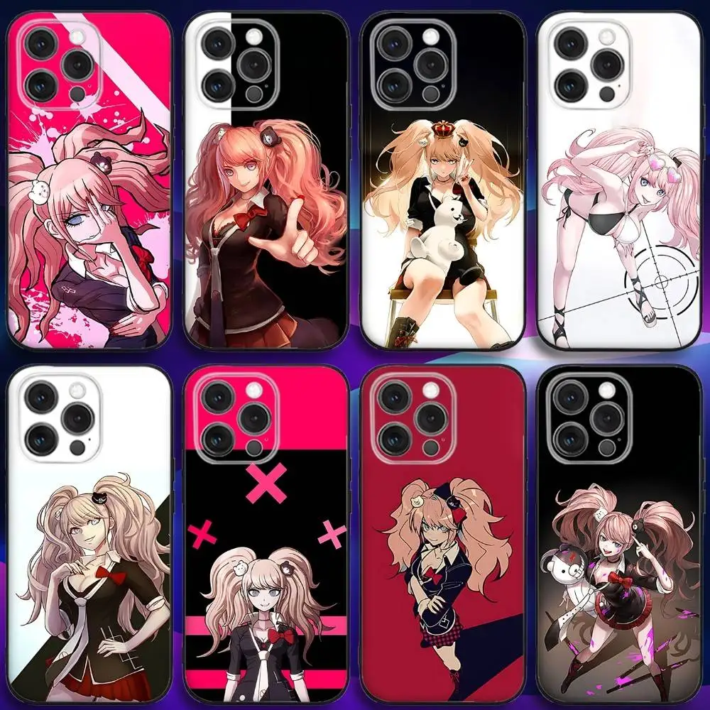 

J-Junko E-Enoshima Anime Phone Case For iPhone 17,16,15,14,13,12,11,Pro,Max,Plus,X,XS,SE4,E,Mini,Soft Black Case