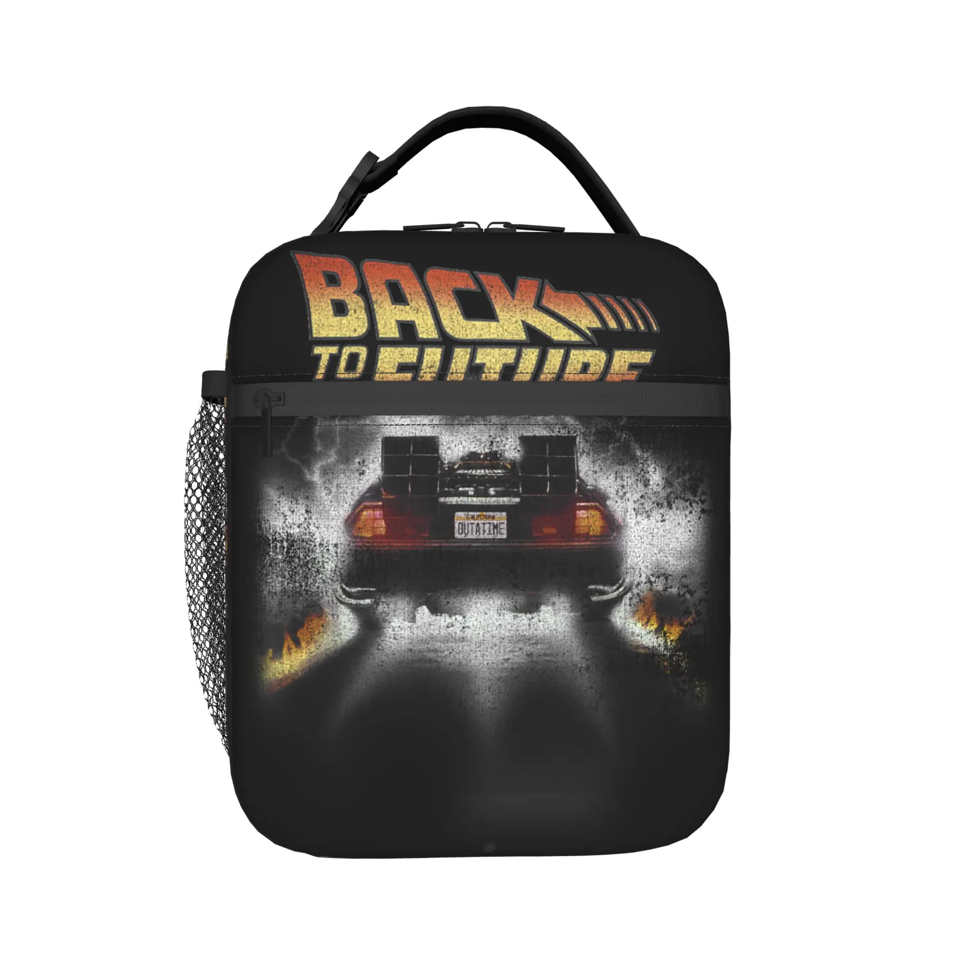 Back to The Future Vintage Delorean Peel Out Graphic Lunch Bag For Women  Lunch Box Fun Office Cooler Bag Thermal Lunch Bags