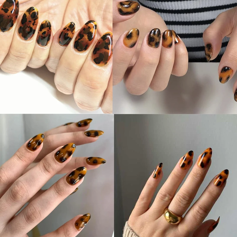 1roll 100CM*4CM Tortoise Shell Amber Design Translucent Transfer Foil Film Wraps Starry Sky Paper Nail Art Manicure DIY Decor