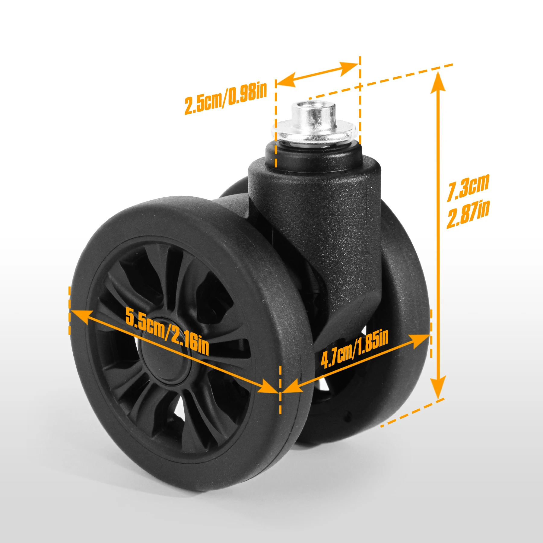1/2 Stück STLN-2 Trolley Caster Ersatz Koffer Gepäck Box Räder zweireihig 360 ° Spinner-Reparatursatz für robuste Räder