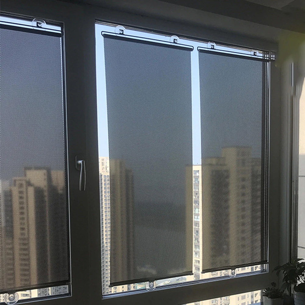 No-punching Suction Cup PVC Retractable Sunshades For Office Sunshade Roller Blinds Replacement Supplies For Office