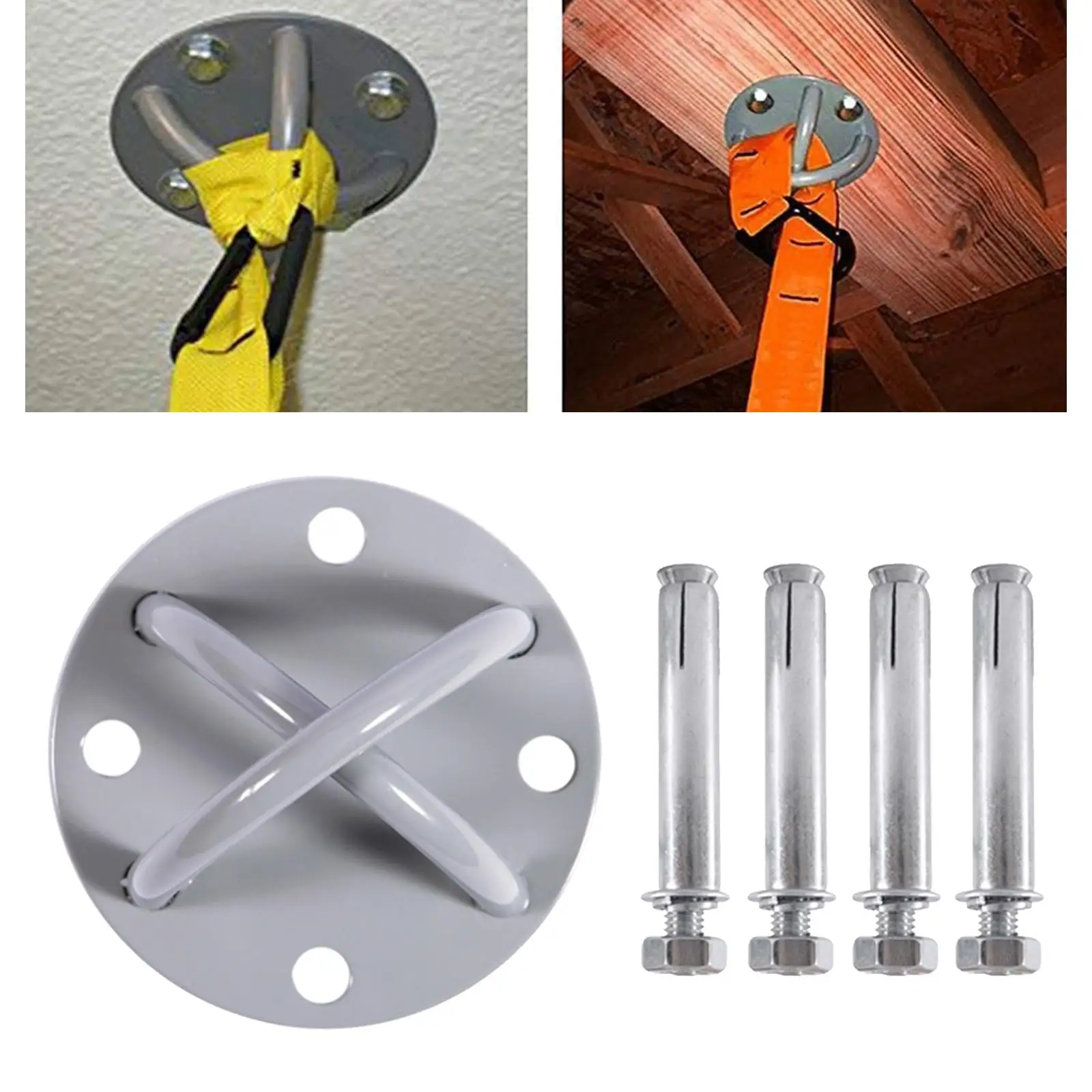 1 Piece Solid Yoga Ceiling Wall Mount Anchor 250kg Mounting Bracket Hardware with 4 pcs Screws Fitness Accessories