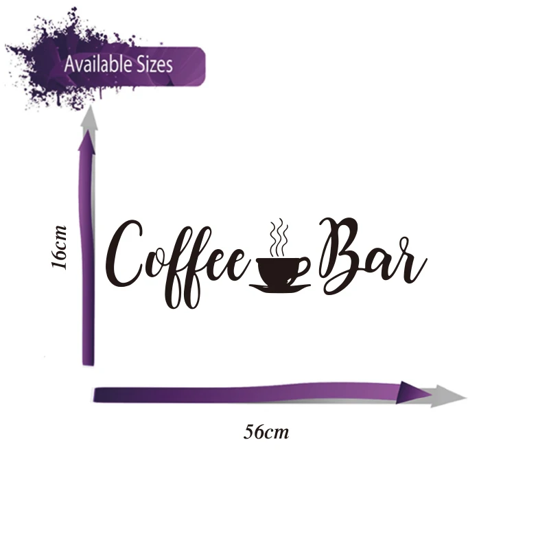 Coffee Bar Wall Decal Sticker Coffee Shop Table Office Breakroom Kitchen Vinyl Home Decor