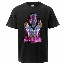 2024 Summer Unisex Oversize JoJo's Bizarre Adventure Killer Queen T-Shirt Cotton Crew neck Male Short Sleeve Print Jojo Tops