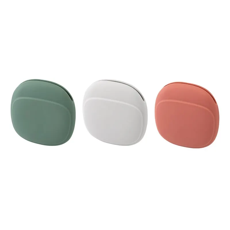 2 PCs Silicone Earphone Data Cable Storage Box Mini Key Box Lipstick Mini Storage Bag Green Light Gray Red