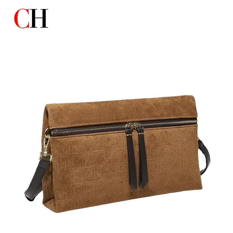 

Сумка через плечо CH из однотонной замши, люксовый бренд, новинка 2026 года, универсальная, незаменимая женская сумка через плечо с кисточками