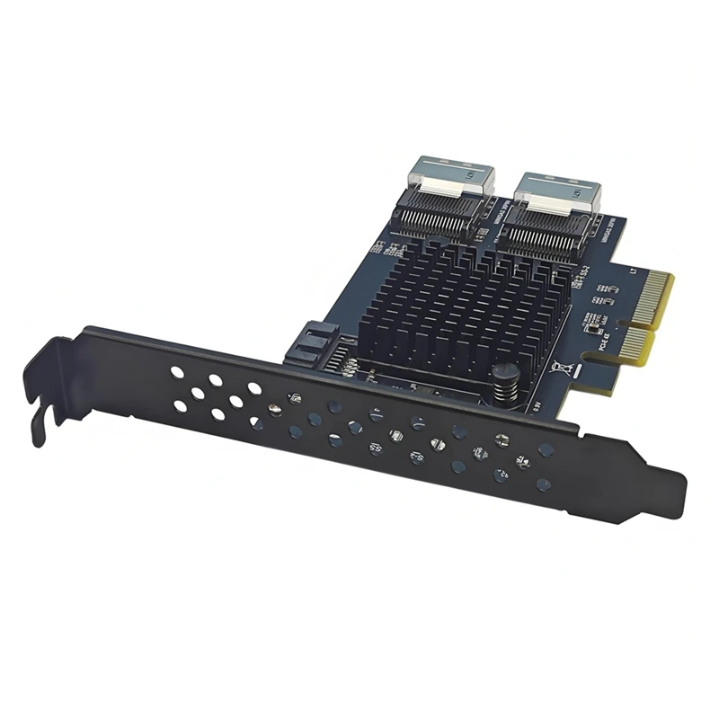 

PCI-E 1x 3.0 (1x,4x,8x, and 16x Slots) to 2-Port MINISAS SFF-8087+ to 9-Port 3.0 Hard Drive 6G Expansion Card A-A86Z