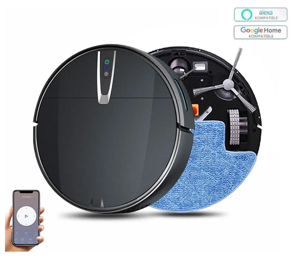 

Robot Vacuum Smart Mop Cleaner With 3800PA Suction APP& Voice Control Autocharge Sweeping Floor Cleaning For Home Robotic Vacuum