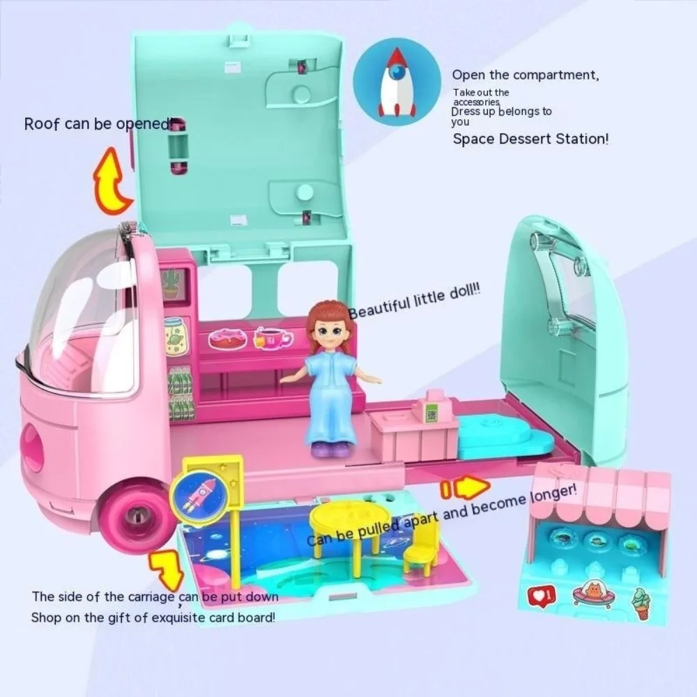 新しいサプライズスペースカー マルチシーンシミュレーションプレイハウス おもちゃ 車 DIY 親子 デザート キッチンセット 男の子 女の子
