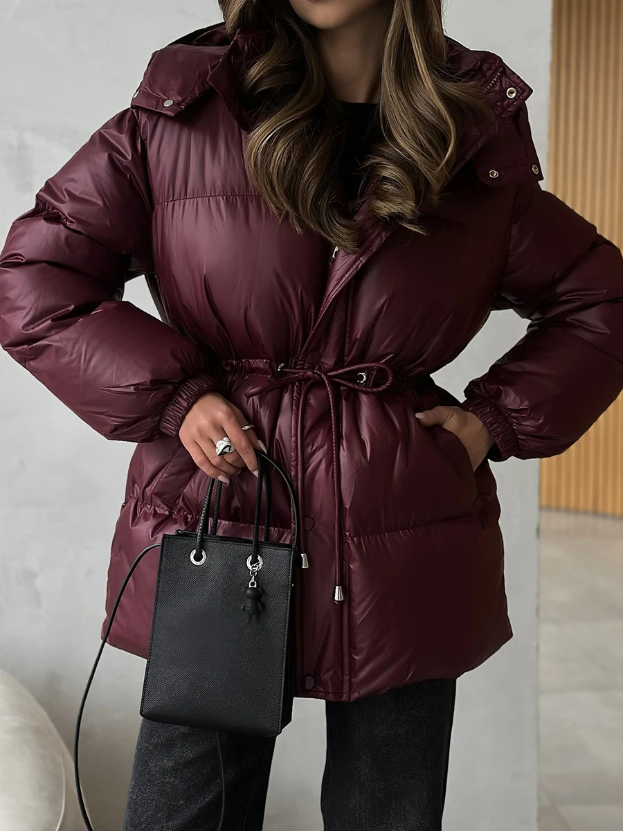 2025 New Fashion Warm Padded Jacket Women Winter Parkas Long Sleeve Hooded Bread Cotton Clothes Female Thick Jacket Outerwear - Image 4