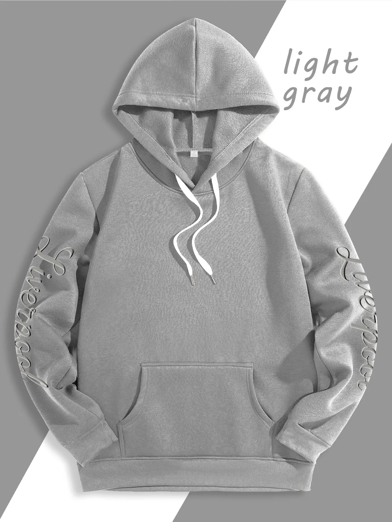 Herren Sport Hip-Hop Hoodie, Liverpool Schriftzug Textgrafik, Fleece-Gefüttertes Sweatshirt für Urbanen Streetstyle und Kaltes Wetter – Detail 13