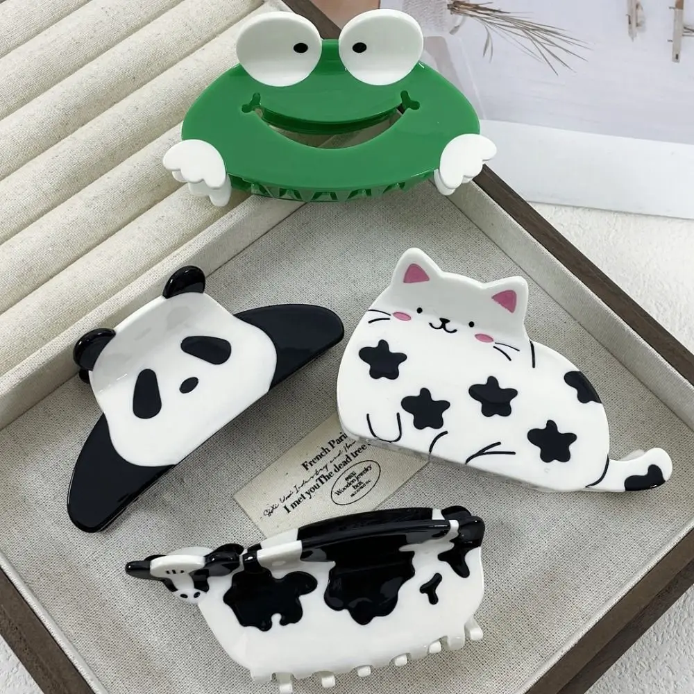 

Cute Cow Panda Hair Claw Rabbit Cat Animal Claw Clip Headwear Hair Accessories Acetic Acid Hair Claw Girls