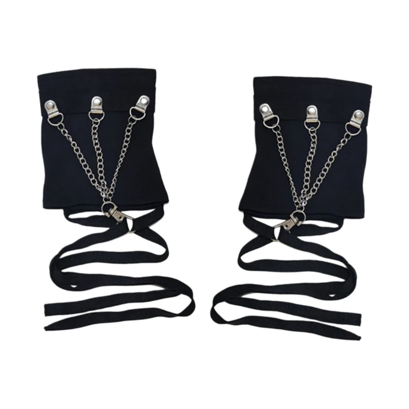 Q39C Black Hand Sleeve Gloves with Fingerless Design for Festival Outfit Styling