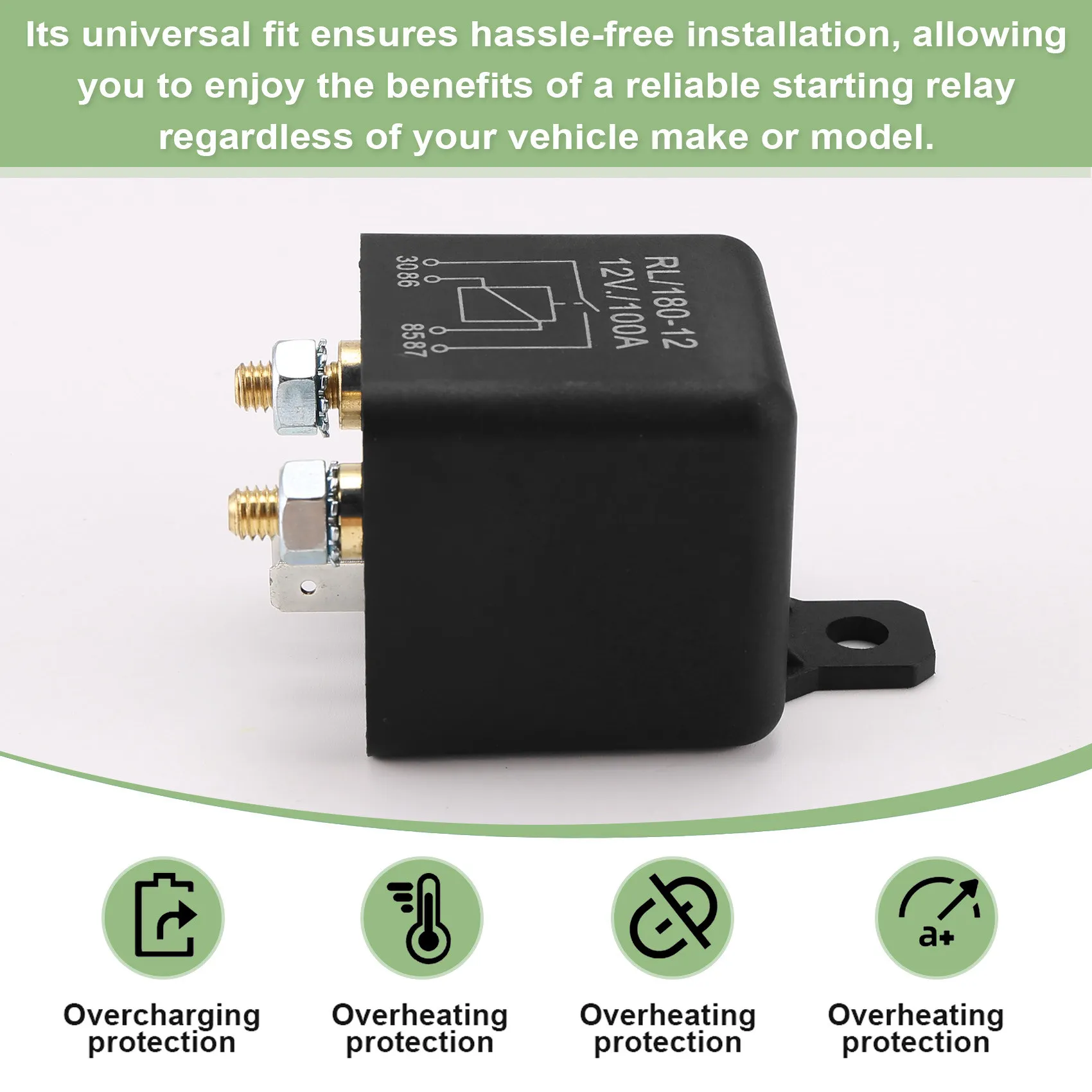A74E-High Current Relay Starting Relay Power Car Truck Motor Automotive Heavy Current Start Relay Low Power Consumption