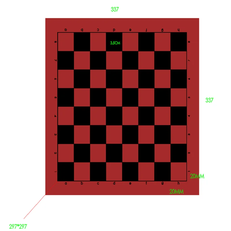 Chessboard PU Double sided Leather Chess Board 33.7*33.7cm Checker 35mm Folding Checkers International  Chess Game Board IB05