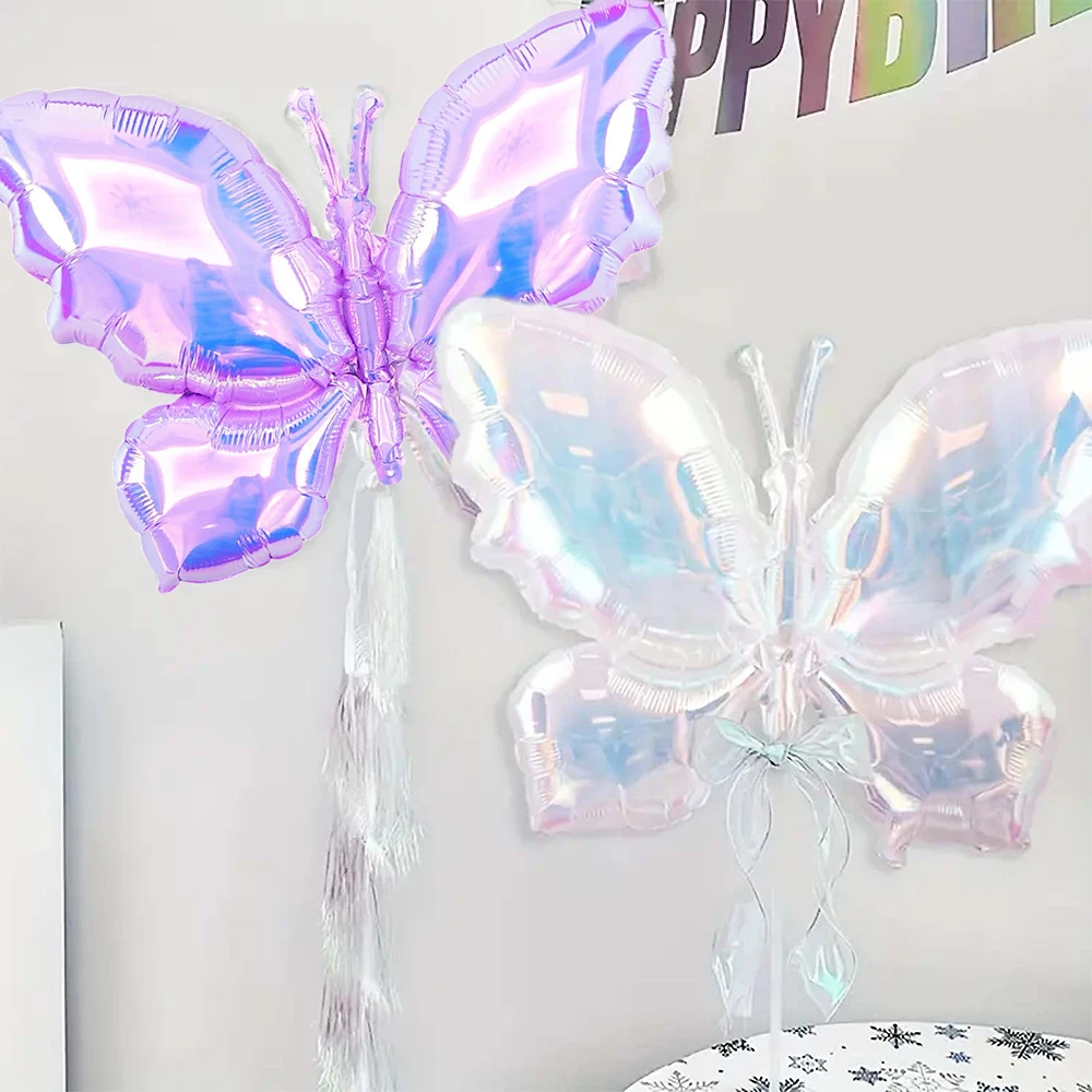 

2Pcs Butterfly Birthday Balloon Large Gradient Butterfly Foil Balloons Wedding Party Decoration Baby Shower Kids Toy Photo Props