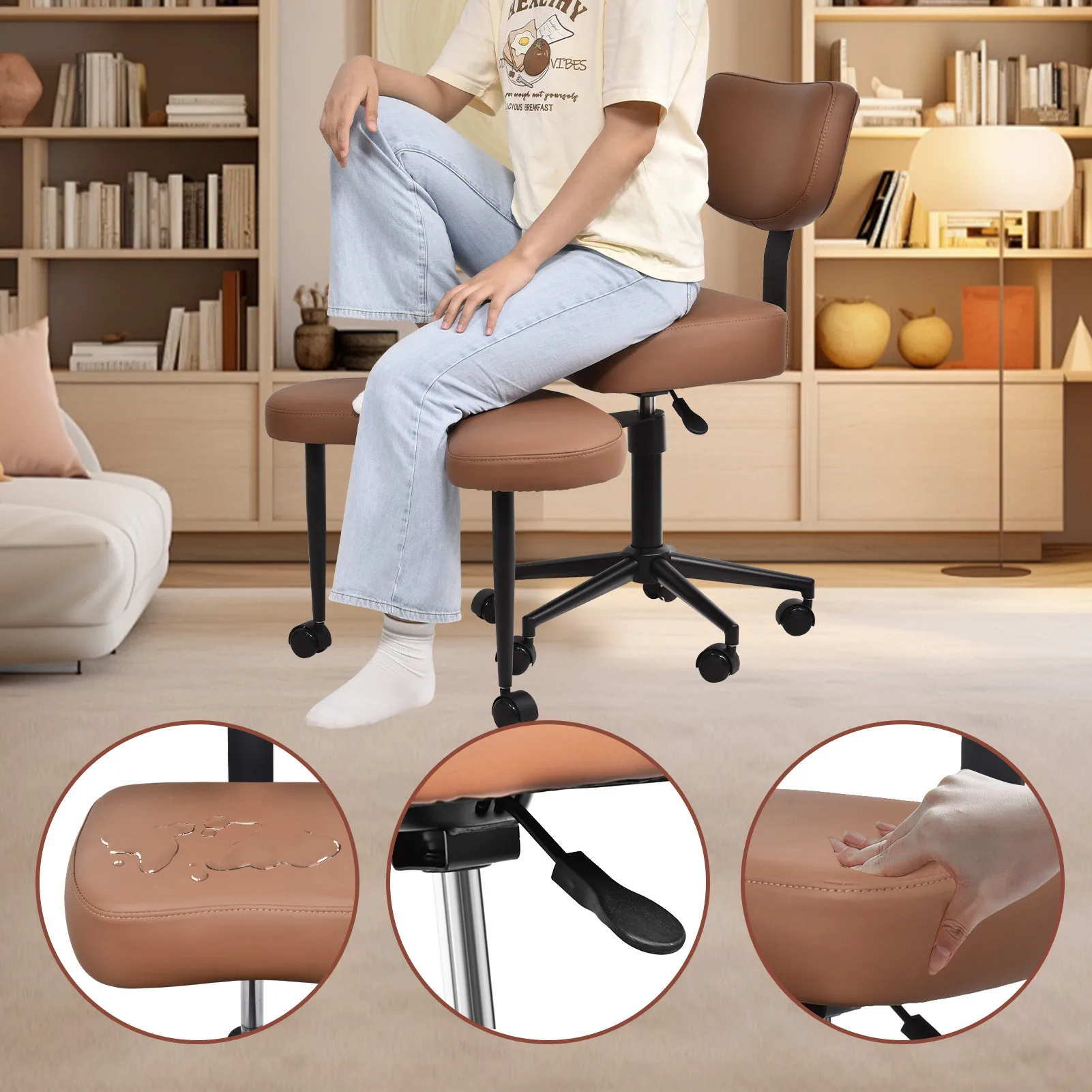 كرسي التأمل كرسي استرخاء مريح مقعد مرن متقاطع الأرجل، مسند ساق قابل لضبط الارتفاع لمقعدات التململ