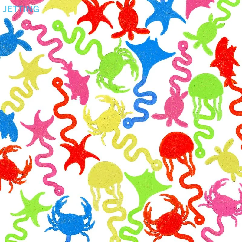 10 個子供の誕生日パーティーピニャータクリスマスギフトバッグ充填カーニバル子供のおもちゃミニカラフルな粘着ストレッチ恐竜