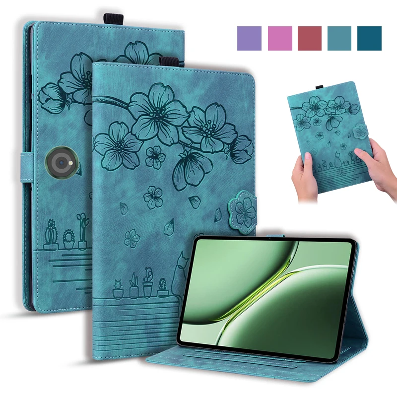 

Funda For OnePlus Pad 2 Case 12.1" Emboss 3D Flower Cat Wallet Stand Cover For OnePlus Pad Pro 12.1 Case For One Plus Pad 2 Pro