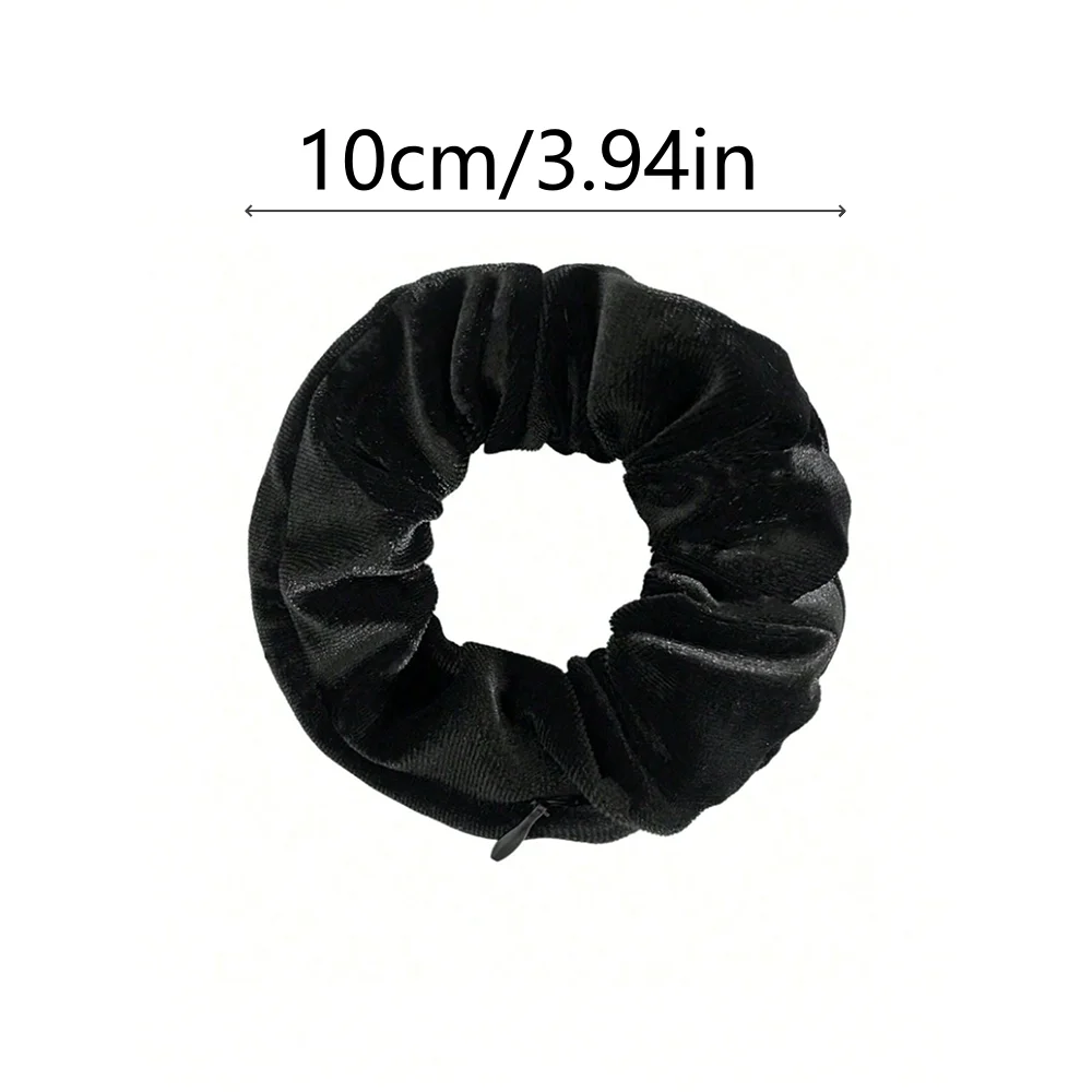 1/3/5pcs Portable Hidden Safe Sight Secret Hair Tie Storage Case Hair Scrunchie With Zipper Hide Key Cash Jewelry Travel Outdoo - view 6