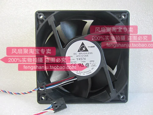 Freight free new original Delta 12cm12038 12V1.6A AFC1212DE 4-pin PWM large air cooling fan