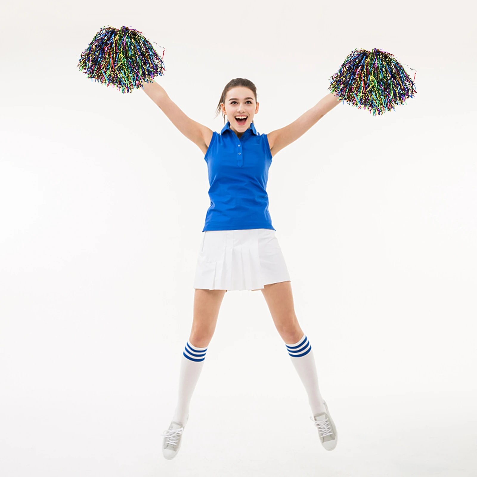 

10Pcs Cheerleader Pom Poms Durable Plastic Cheering Props Sports Events Dance Competitions Party Accessories Reusable