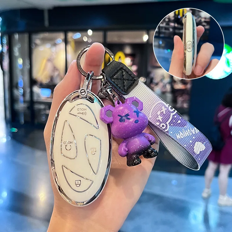 Dla Korea Hyundai Loniq6 Smart Five-key New Car Key Bag Protective Case Hyundai Smart Five-key Set Christmas Gift Auto Supplies