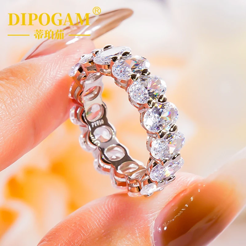 

PT950 Platinum Moissanite ring Oval Egg shaped Diamond Ring for Women's Light Luxury Fashion Super Flash Diamond Finger Ring
