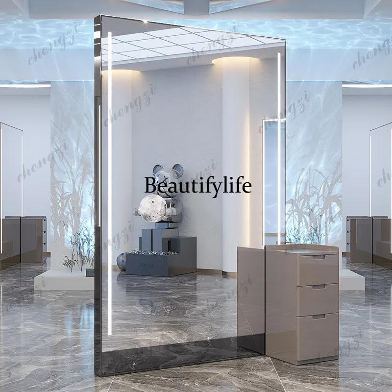 Single and double-sided barber shop special for hair salon at the mirror table of the barber shop wall-mounted  mirror