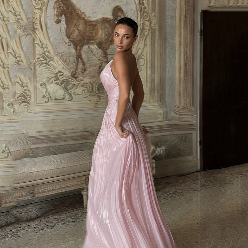Thinyfull Formal A-Line Prom Dresses Strapless Backless Pleated Evening Dress Saudi Arabia Cocktail Party Prom Gowns Customized