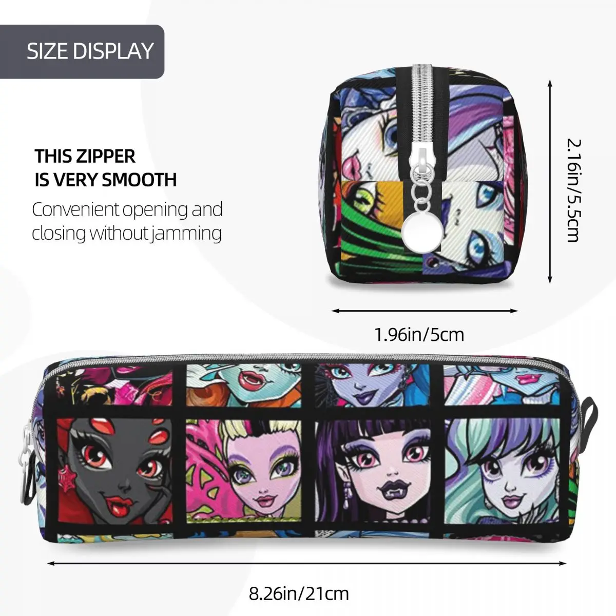 Monster High Collage Pencil Case Draculaura Pencilcases Pen for Student Large Storage Bags Students School Gifts Stationery