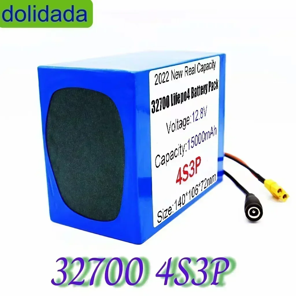 Nueva Batería 32700 LiFePO4 4S3P - 12,8V 15Ah 40A (100A pico) BMS Equilibrado - Ideal para Fuente de Alimentación Ininterrumpida