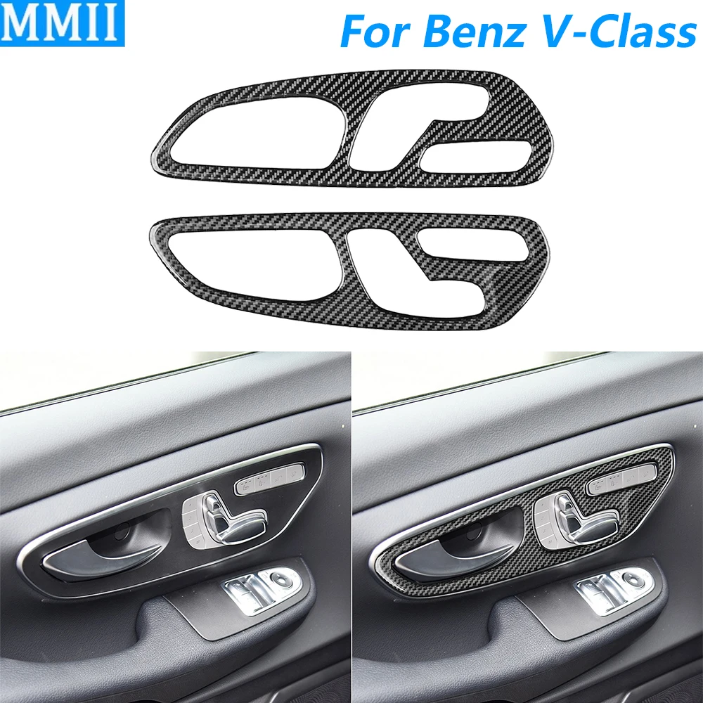 

Для Mercedes-Benz V-Class W447 V250 V260 2015-2020 углеродное волокно дверная ручка переключатель панель крышка автомобильные аксессуары внутренняя наклейка