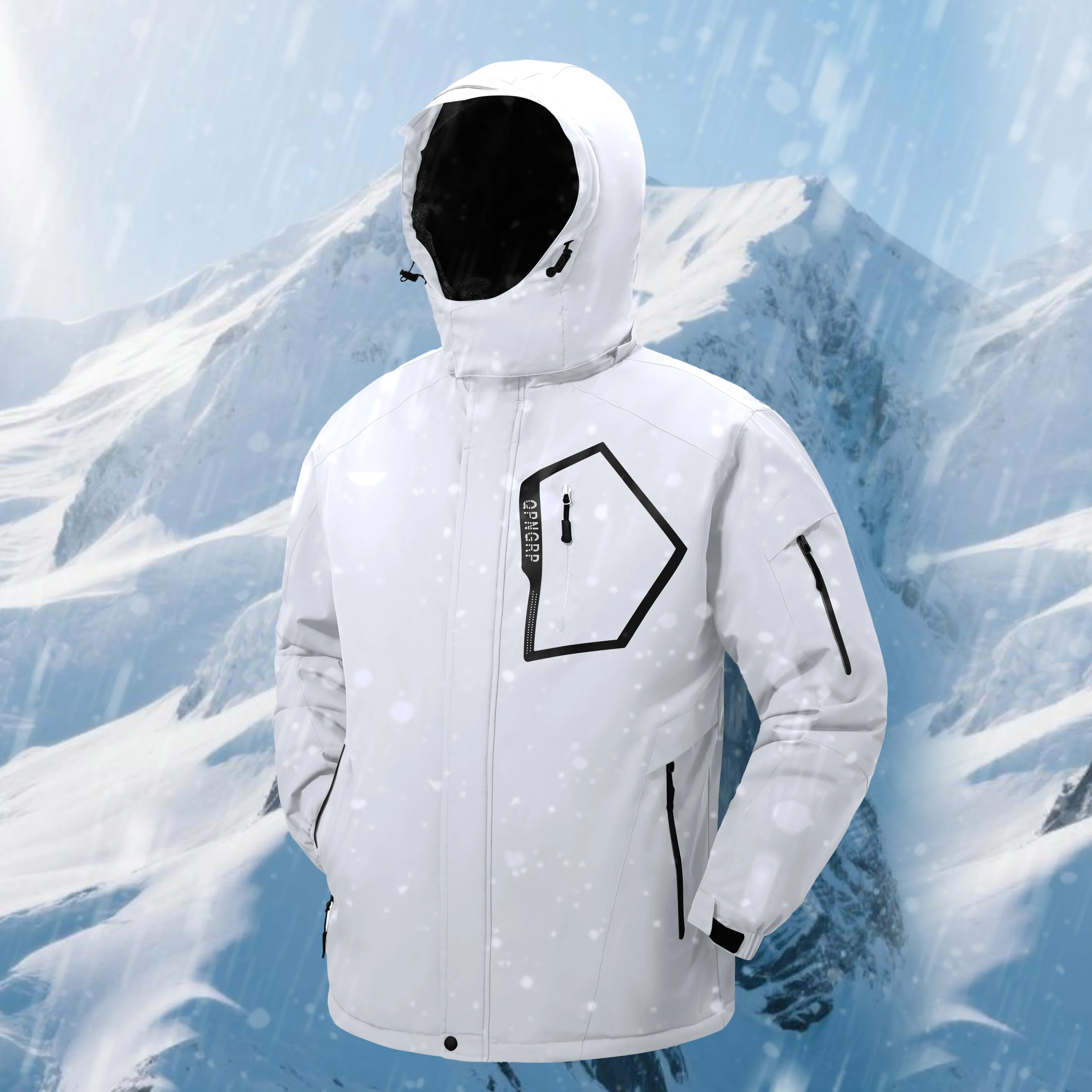 Winter Wasserdichte Winddichte Fleece-Gefütterte Jacken Herren Wanderjacken Outdoor Abnehmbare Kapuzenmäntel Ski Snowboard Oberbekleidung – Detail 2