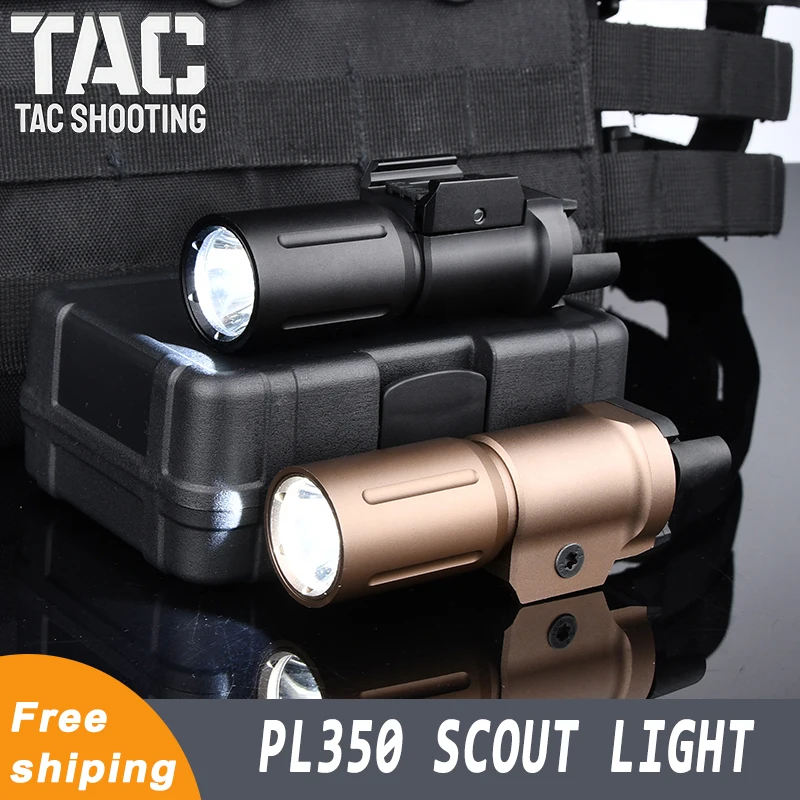 WADSN PL350 PLHv2 Tactical Metal Flashlight High-Power 1000lumen White Scout Light Hunting Airsoft Parts For 20MM Picatinny Rail