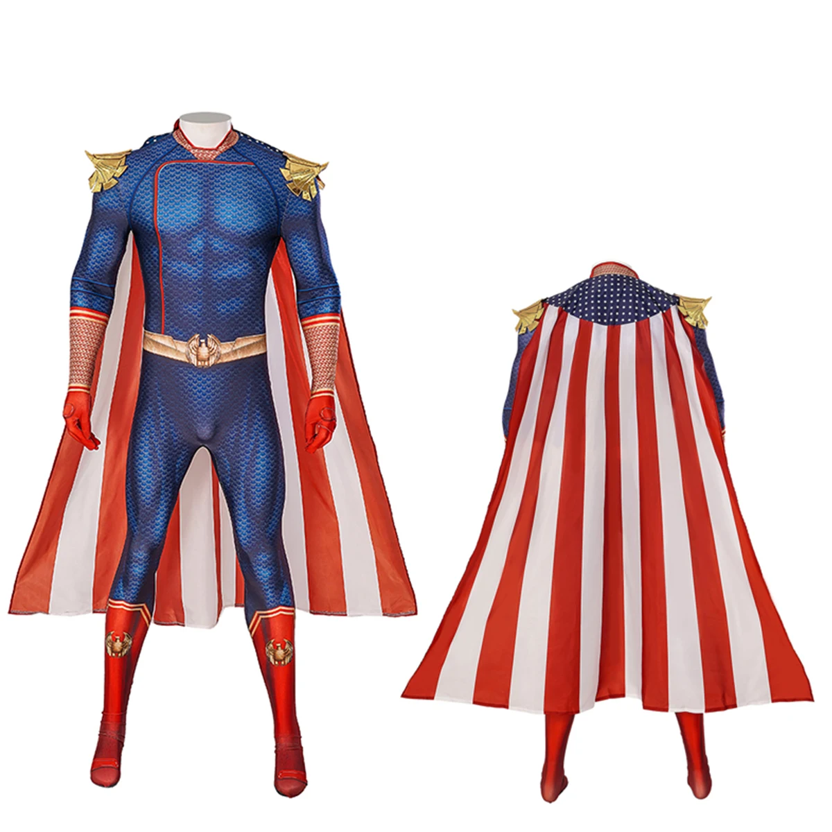 

The Boys Homelander Cospaly Superhero Costume Adult Man Halloween Costumes Antony Starr Jumpsuit Cloak Custom Made Any Size