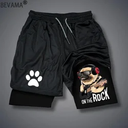 Running dog printed shorts, animal patterned sportswear, Y2K, gym, quick drying, fitness, order directly shipped