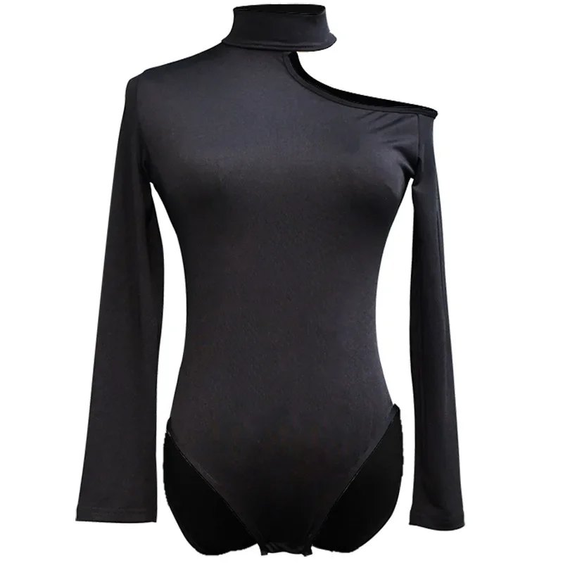 New Adult Women Latin Tops Long Sleeved T-shirt Stage Competition Dancewear Sexy Ballroom Samba Dancing Practice Costume