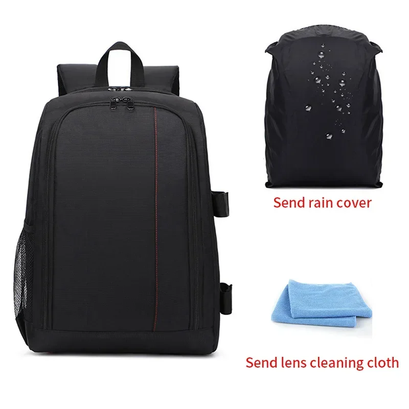 Bolsa de cámara con lente Digital, mochila de fotografía al aire libre, tela impermeable ligera, gran capacidad, multidiversión