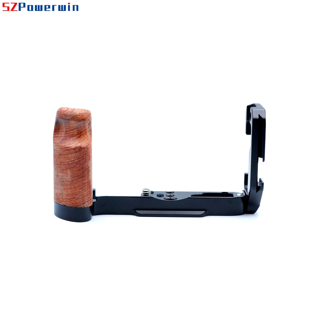 For Fujifilm X-A7 Quick Release L Plate XA7 Wooden Handgrid Bracket with Hotshoe Shoe Mount Aviation Aluminum Alloy