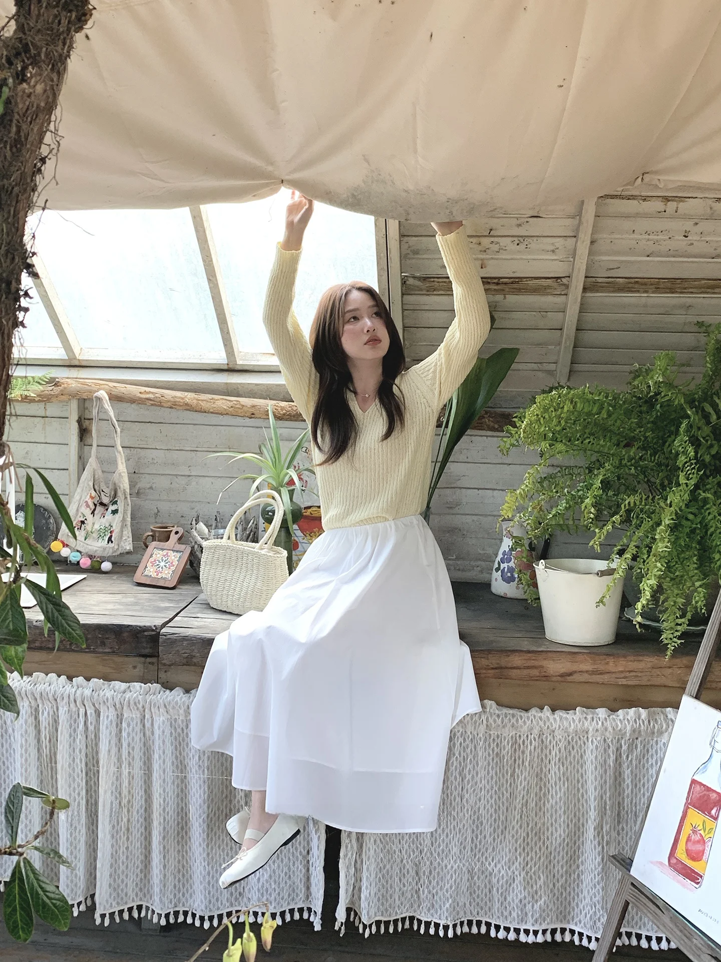 

Miao Mint Bubble Water Korean Sle V-ne Slim Fit Color Knitted Sweater Spring Lightweight Versatile Design Women's F...