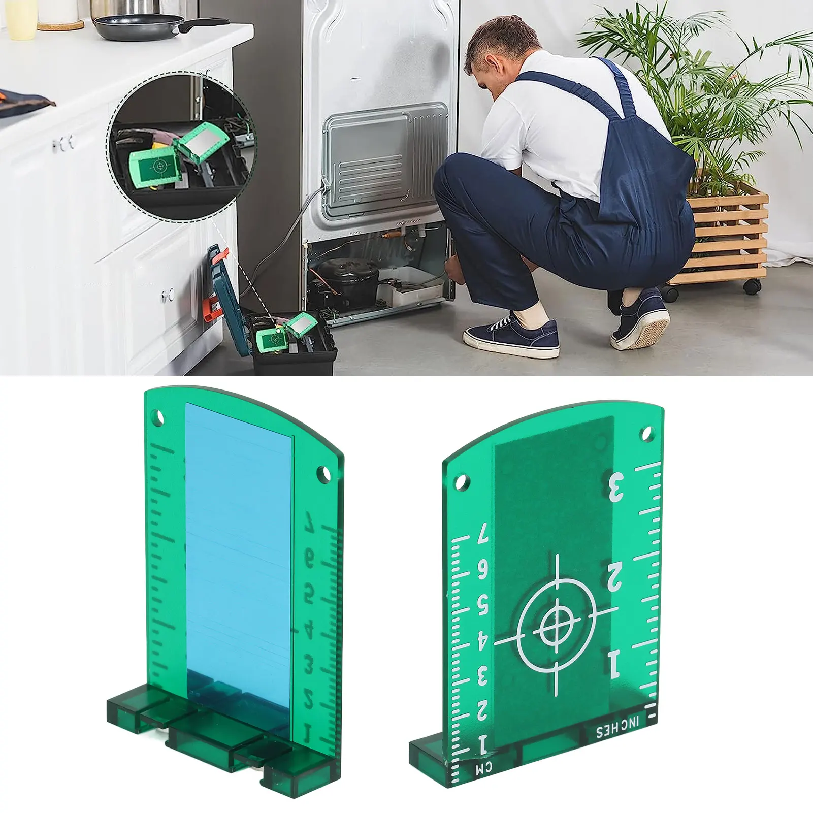 Magnetic Laser Target Level Plate Laser Target Plate ABS Magnetic Floor Laser Target Card Level Plate for Replacement