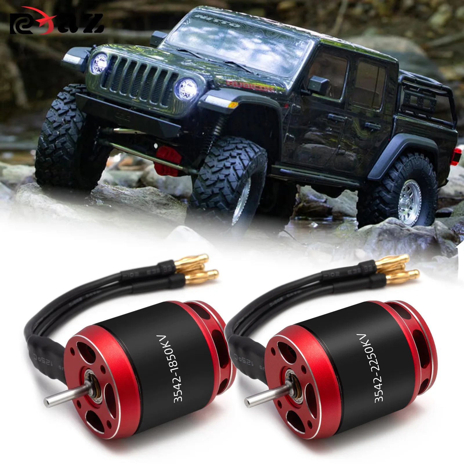 RCXAZ RC Motor 3542 Wasserdichter Bürstenloser Motor 1850KV 2250KV mit Hohem Drehmoment für 1/10 RC Crawler Truck